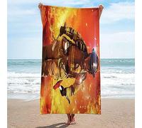 Serviette De Plage en Microfibre, Impression 3D en Pompier Flamme Rectangulaire Leger Drap De Plage Anti Sable Absorbant Couverture De Voyage Châle pour Natation Sport 80 X 160 Cm -0R5D+W6N