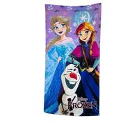 Serviette de plage en microfibre Reine des Neiges Anna, Elsa et Olaf