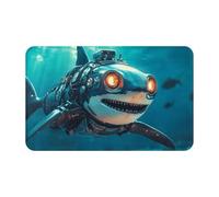 Serviette de plage en velours à séchage rapide Motif requin mécanique Supernatural Symboles supernaturels Noir 140 x 70 cm Pour adultes Serviette super absorbante