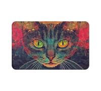 Serviette de plage en velours avec tête de chat géante - Symboles surnaturels - Impression noire - 140 x 70 cm - Pour adultes - Serviette super absorbante