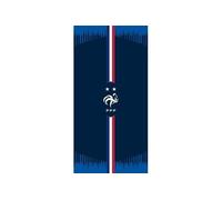 CTI Serviette de plage Équipe de France Football 2 étoiles – 100% coton OEKO-TEX 75x150 cm Bleu