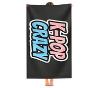 Serviette De Plage Fan De Musique Pop Coréenne Folle De K-Pop Serviette De Voyage Respirabilité Gant De Toilette Multifonctionnel Draps De Bain pour Hommes Spa Maison 80X130Cm