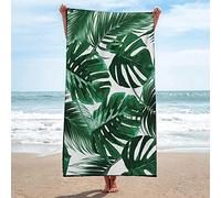 Serviette de Plage Feuille de Palmier Tropical, Séchage Rapide Microfibre Serviette de Bain, Feuille de Palmier Tropical Serviettes de Plage 90 x 180 cm, Voyages, Camping, Vacances Drap de Plage