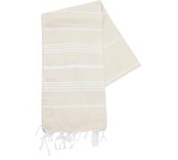 Serviette de plage - Fouta - T1-HAM - Beige et blanc - 100x180 cm - 260g/m2