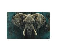 Serviette de plage géante en velours à motif d'éléphant mécanique - Symboles surnaturels - Impression noire - 140 x 70 cm - Pour adultes - Serviette super absorbante