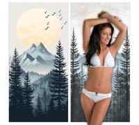 Serviette de Plage Grande XXL 60x120cm Microfibre Paysage,Serviette Microfibre 2 Pièces Abstrait Séchage Ultra-Rapide et Anti-Sable Légère,Facile à Transporter Idéale pour Plage,Piscine,Voyages YJ820