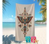 Serviette de Plage légère 70 x 140 cm AméRindiens Oiseau Mythique ThèMe Grande,Couverture de Plage en Microfibre à SéChage Rapide Beige Drap de Plage Anti-Sable,Piscine Serviette Ultra-absorbante