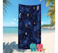 Serviette de Plage légère 90 x 180 cm Vastes éLéMents du Ciel éToilé Grande,Couverture de Plage en Microfibre à SéChage Rapide Bleu Foncé Drap de Plage Anti-Sable,Piscine Serviette Ultra-absorbante