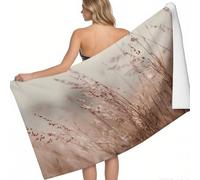 Serviette de Plage Légère Texture des Champs et des Herbes Sauvages en Microfibre 140 x 70 cm Style bohème Anti-Sable Séchage Rapide Accessoire Essentiel Vacances