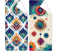 Serviette de Plage Maroc Serviette de Plage XXL 70x140cm Modèle 2 Pièces Drap de Plages Séchage Rapide Anti-Sable, Beach Towel Microfibre Portable pour Cadeau Plages Piscine Yoga Sports Femmes OC-939