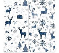Serviette de Plage Microfibre 100x200 cm, Léger et Doux Anti Sable Séchage Rapide, pour la Plage, Les Voyages, Les piscines Intérieures ou Les saunas, Serviette 2 PC (Chevreuil Flocons De Neige) z6002