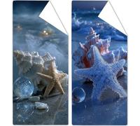 Serviette de Plage Microfibre 100x200cm Drap de Plage Anti Sable Étoile De Mer Serviette de Plages XXL Mer Beach Towel SéChage Rapide, Doux et Ultraabsorbant pour Plages Voyages Sauna Piscine OC-656