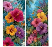 Serviette de Plage Microfibre 60x120 cm, Léger et Doux Anti Sable Séchage Rapide, pour la Plage, Les Voyages, Les piscines Intérieures ou Les saunas, Serviette Hommes 2 PC (Fleurs Papillons) z-8174
