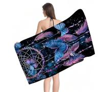 Serviette de Plage Microfibre 70x140 cm Grande Serviette de Bain Attrape-rêves Tapis de Plage Anti Sable,Serviettes Sport Séchage Rapide,Compacte & Légère,pour Sport,Voyages,Sauna,Piscine Y1-111