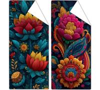 Serviette de Plage Microfibre 75x150cm Drap de Plage Anti Sable Rétro Serviette de Plages XXL Lotus Beach Towel SéChage Rapide, Doux et Ultraabsorbant Sechage Rapide pour Voyages Sauna Piscine OC-852