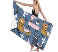 Serviette De Plage Microfibre,Avec Des Lamas Et Des Cactus Mignons Grande Serviette De Plage Légère De Drap De Bain Parfaite Pour Les Sports De Remise En Forme De Natation De Voyage D'Hôtel De Fam