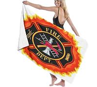 Serviette De Plage Microfibre,Icône du Service D'Incendie avec Échelle Outils Essentiels De Service Public des Pompiers Grande Serviette De Plage Légère De Drap De Bain Parfaite pour Les Sports D