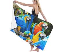 Serviette De Plage Microfibre,Les Perroquets Sont Des Oiseaux Colorés Grande Serviette De Plage Légère De Drap De Bain Parfaite Pour Les Sports De Remise En Forme De Natation De Voyage D'Hôtel De
