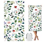 Serviette de Plage Microfibre Paysage Serviette de Plage XXL 60x120cm, Usine Beach Towel avec Poches, Séchage Rapide, Anti Sable, Ultra Absorbant Beach Towel pour Femme Voyages Camping Vacances,yj-378