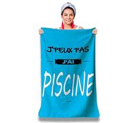 Serviette de Plage Microfibre Personnalisée avec Message Humoristique. Drap de Plage 160x80cm Ultra Absorbant, Séchage Rapide, Léger et Compact. Idée Cadeau Femme Homme Ado Anniversaire Noel