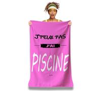 Serviette de Plage Microfibre Personnalisée avec Message Humoristique. Drap de Plage 160x80cm Ultra Absorbant, Séchage Rapide, Léger et Compact. Idée Cadeau Femme Homme Ado Anniversaire Noel (Rose)