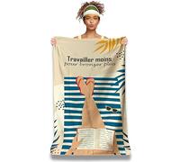 Serviette de Plage Microfibre Personnalisée avec Message Humoristique. Drap de Plage 160x80cm Ultra Absorbant, Séchage Rapide, Léger et Compact. Idée Cadeau Femme Homme Ado Anniversaire Noel