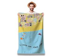 Serviette de Plage Microfibre Personnalisée avec Message Humoristique. Drap de Plage 160x80cm Ultra Absorbant, Séchage Rapide, Léger et Compact. Idée Cadeau Femme Homme Ado Anniversaire Noel