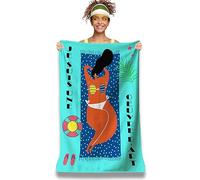 Serviette de Plage Microfibre Personnalisée avec Message Humoristique. Drap de Plage 160x80cm Ultra Absorbant, Séchage Rapide, Léger et Compact. Idée Cadeau Femme Homme Ado Anniversaire Noel