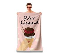 Serviette de Plage Microfibre Personnalisée avec Message Positif. Drap de Plage 160x80cm Ultra Absorbant, Séchage Rapide, Léger et Compact. Idée Cadeau Femme Homme Ado Anniversaire Noel