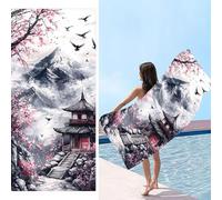 Serviette de Plage Microfibre - Séchage Rapide & Anti-Sable tapis de plages - Drap de Plage XXL 100 x 200 cm - Compacte & Légère Serviettes Sport - Grande Serviette Piscine - Vue du Loft m-374