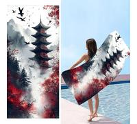 Serviette de Plage Microfibre - Séchage Rapide & Anti-Sable tapis de plages - Drap de Plage XXL 60 x 120 cm - Compacte & Légère Serviettes Sport - Grande Serviette Piscine - Loft avec vue m-333