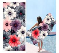 Serviette de Plage Microfibre - Séchage Rapide & Anti-Sable tapis de plages - Drap de Plage XXL 90 x 180 cm - Compacte & Légère Serviettes Sport - Grande Serviette Piscine - Fleurs colorées m-118