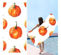 Serviette de Plage Microfibre - Séchage Rapide & Anti-Sable tapis de plages - Drap de Plage XXL 90 x 200 cm - Compacte & Légère Serviettes Sport - Serviette Piscine - Citrouille de Thanksgiving m-371