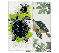 Serviette de Plage Microfibre, Serviette de Bain Grande Taille 100x220cm, Lot de 2 Séchage Rapide Drap de Bain Tortue, Anti Sable Serviettes de Plage Microfibre pour Voyages Sport, Cadeau Femme -4124