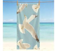 Serviette de Plage Microfibre - Serviette de Bain Grande Taille 190x95 cm, Séchage Rapide & Anti-Sable - Drap de Plage Absorbante - Compacte - Serviettes Piscine Homme & Femme - Bleu Oiseau 0l-801