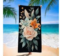 Serviette de Plage Microfibre, Serviette de Plage Compacte Légère, Sable, Séchage Rapide, Ultra-absorbante, Classique Usine Fleurs fraîches Modèle, Serviettes Natation pour Adultes 100x220 cm d9j-491