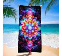 Serviette de Plage Microfibre, Serviette de Plage Compacte, Peu Encombrante, Sable, Séchage Rapide, Ultra-absorbante, Classique rêve Mandala Modèle, Serviettes Natation pour Adultes 100x220 cm d9j-371