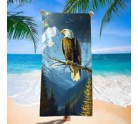 Serviette de Plage Microfibre, Serviette de Plage Compacte, Sable, Séchage Rapide, Ultra-absorbante, Classique chaîne Montagnes Aigles(2) Modèle, Serviettes Natation pour Adultes 70x140 cm d9j-425