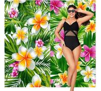 Serviette de Plage Microfibre XXL 60x120 cm 2 Pièces Serviettes Plage Absorbant, Séchage Rapide, Anti-Sable, Portabilité Grande Drap de Bain pour Femme Homme, pour Fitness, Yoga (Feuille Fleurs)S-423