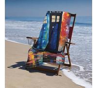 Serviette de plage moderne en microfibre avec impression artistique Doctor Who, motif floral tropical, super absorbante, idéale pour la natation, la gym, le yoga, compagnon de voyage parfait