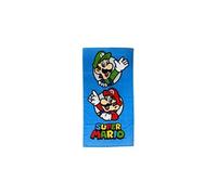 Serviette de plage officielle 70x140 cm microfibre - Bleu Mario & Luigi
