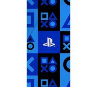 Serviette de plage officielle PlayStation avec motifs d’icônes de manette - 70 x 140 cm - 100 % coton