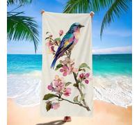 Serviette de Plage Oiseau Grande Serviette Microfibre 75x150 cm, Séchage Rapide, Ultraabsorbant Serviettes de Sport, Animal Serviettes Plage Anti-Sable Portable Légère pour Camping, Vacances H-7022