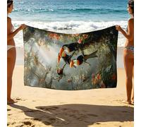 Serviette de Plage Oiseau, Surdimensionnées Serviettes de Plage 90 x 180 Légère Séchage Rapide Résistant au Sable, Beach Towel 180x90cm pour Yoga Sauna Bain Travel Essentials Animal SLJT-2417