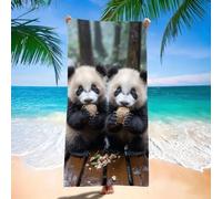 Serviette de Plage Panda Grande Serviette Microfibre 60x120 cm, Séchage Rapide, Ultraabsorbant Serviettes de Sport, Animal Serviettes Plage Anti-Sable Portable Légère pour Camping, Vacances H-8615