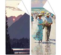 Serviette de Plage Paysage Serviette de Plage XXL 100x200cm Paris 2 Pièces Drap de Plages Séchage Rapide Anti-Sable, Beach Towel pour Cadeau Plages et Piscine Accessoire, Yoga Sports Femmes OC-1007