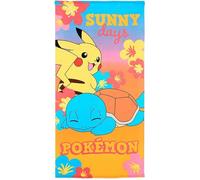 Pokémon Serviette de plage Pikachu – 70 x 140 cm – Séchage rapide – Multicolore