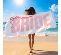 Serviette de plage pour mariée, lune de miel et enterrement de vie de jeune fille - Design rose convenant pour enterrement de vie de jeune fille à la plage - Serviette de plage pour future mariée - Ca