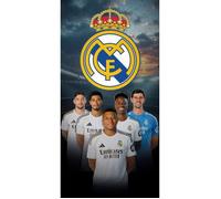 Serviette de plage - REAL MADRID - Les joueurs - 140 x 70 cm - 100% polyester séchage rapide - Blason officiel