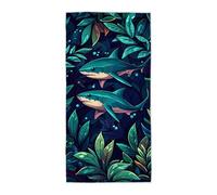 Serviette de Plage Requin, Microfibre Serviette de Plage XXL, Serviettes de Bain Grande Taille 100x220cm, SéChage Rapide, Anti Sable, Compacte, Légère pour Plages Accessoire, Voyages Piscine -550